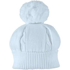 Fuzzy Blue Baby Bobble Hat