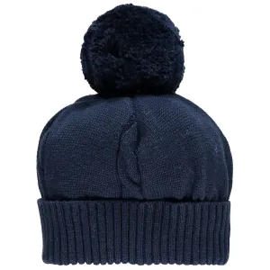 Fuzzy Navy Baby Bobble Hat