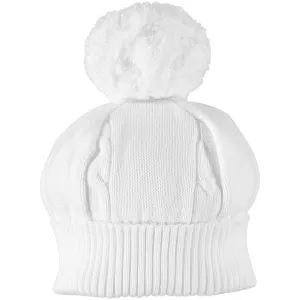 Fuzzy White Baby Bobble Hat