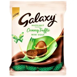 Galaxy Milk Chocolate & Creamy Hazelnut Truffles Easter Mini Eggs Bags 74g