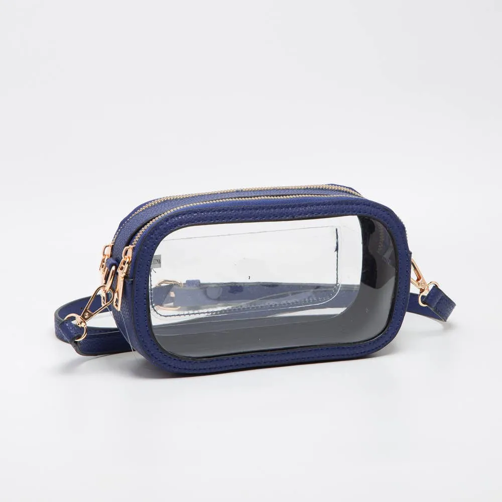 Game Day Stadium Clear Oval Crossbody Bags: Purple
