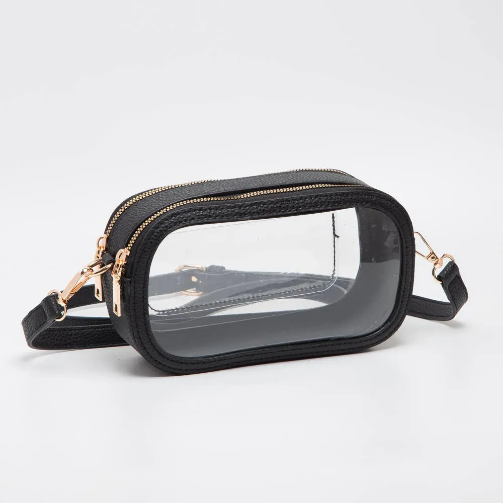 Game Day Stadium Clear Oval Crossbody Bags: Purple
