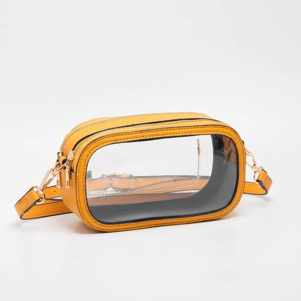 Game Day Stadium Clear Oval Crossbody Bags: Purple