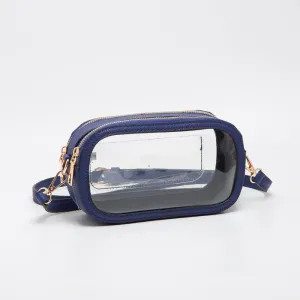 Game Day Stadium Clear Oval Crossbody Bags: Royal blue
