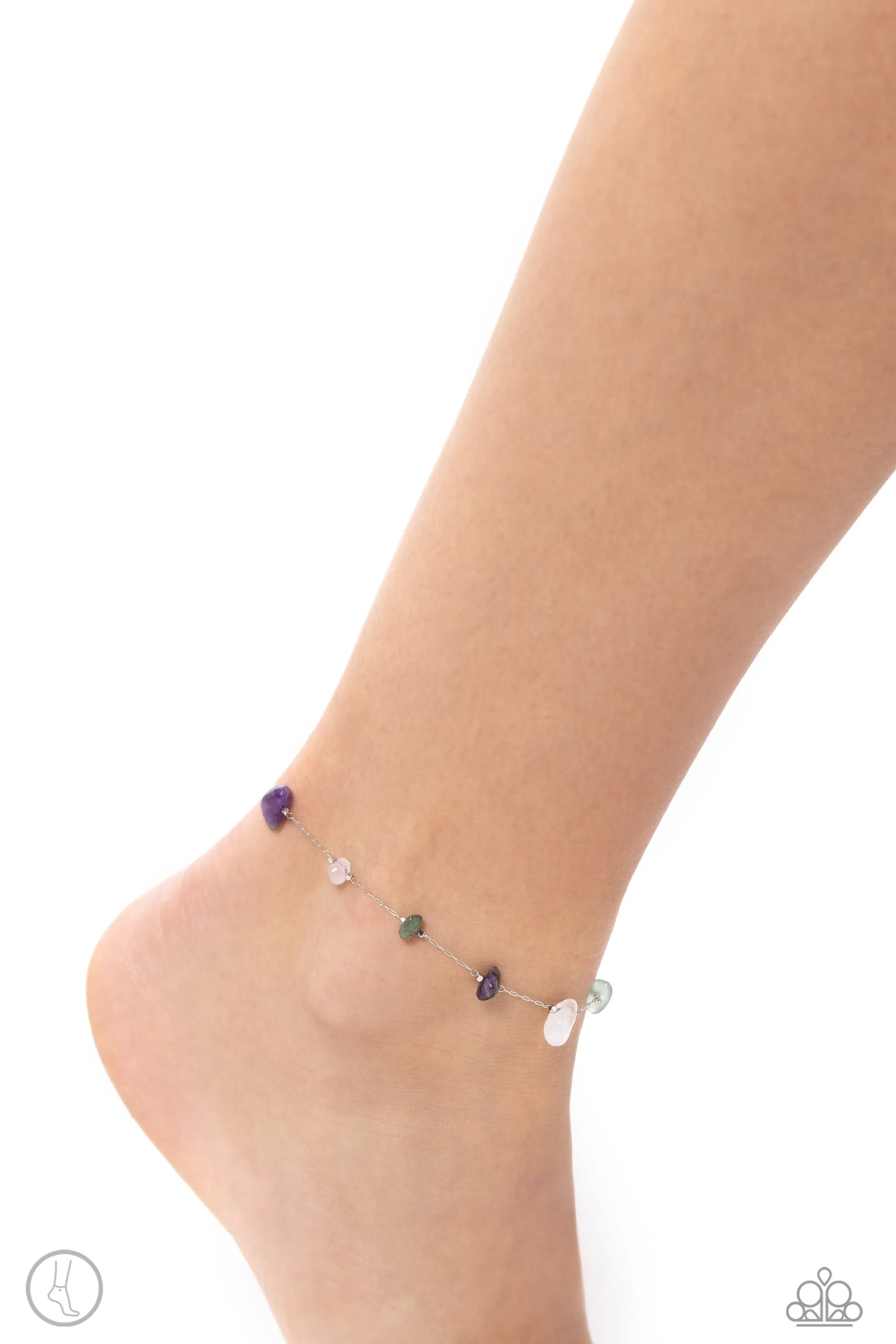 Gemstone Grace Green Ankle Bracelet Paparazzi