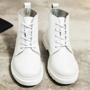 Genuine Leather Punk Ankle Boots