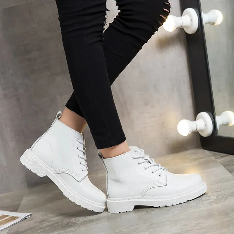 Genuine Leather Punk Ankle Boots