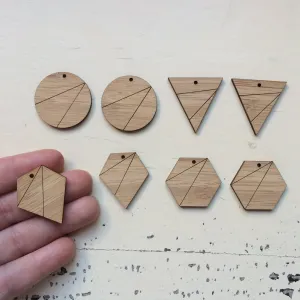 Geo Spectrum Duo Charms - 5 Pair Set