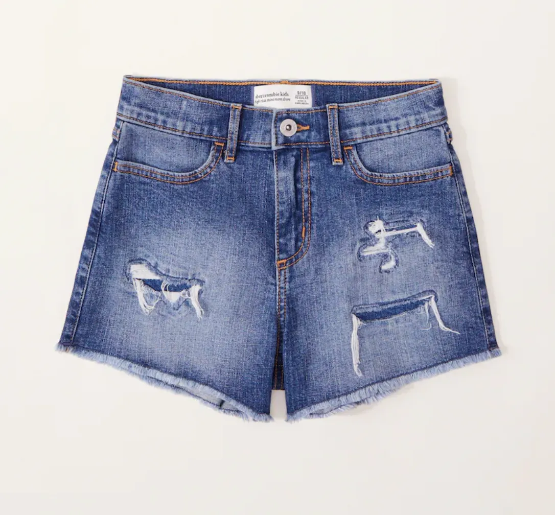 Girls High Rise Mom Shorts