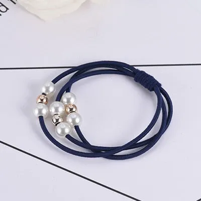 Girls Sweet Pearl Elastic Hair Bands Princess Ponytail Holder Gum For Hair Scrunchies Headband Rubber Band Kids Hair Accessories