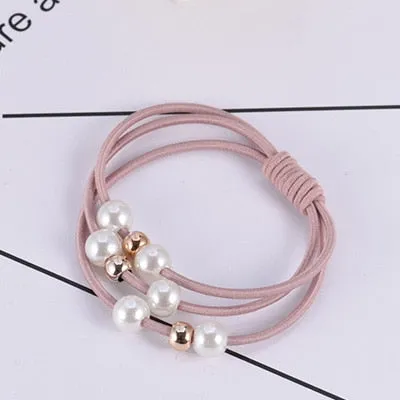 Girls Sweet Pearl Elastic Hair Bands Princess Ponytail Holder Gum For Hair Scrunchies Headband Rubber Band Kids Hair Accessories