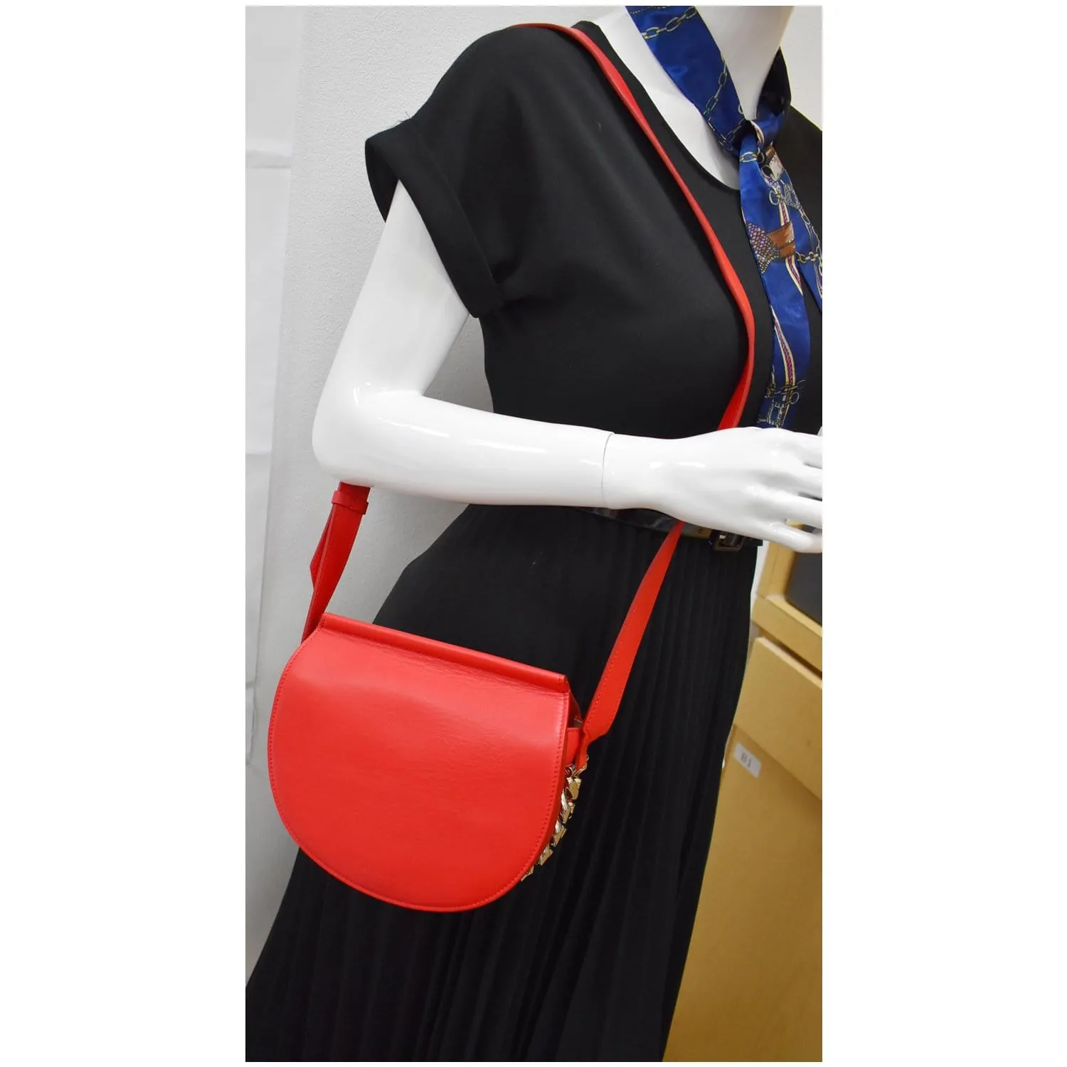 GIVENCHY Infinity Mini Leather Saddle Crossbody Bag Red