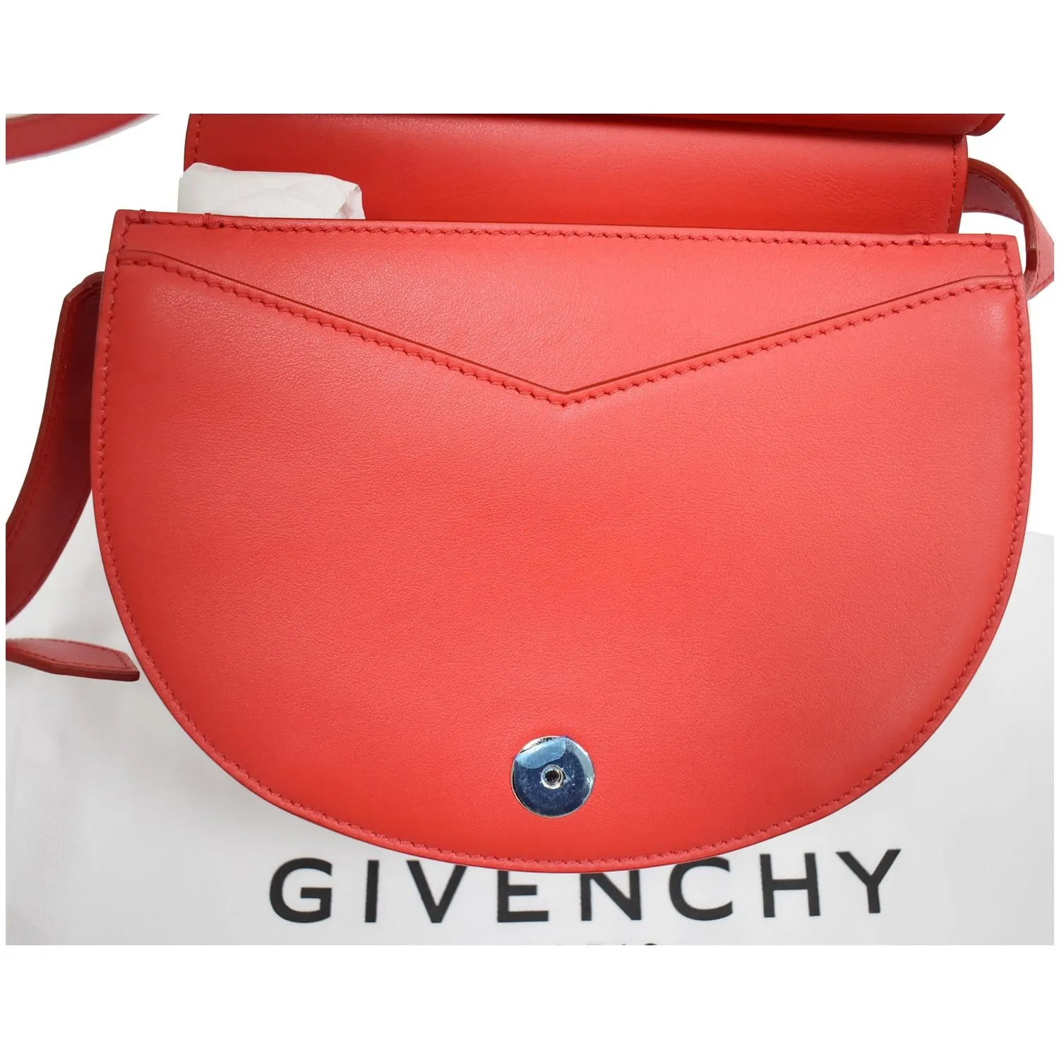 GIVENCHY Infinity Mini Leather Saddle Crossbody Bag Red