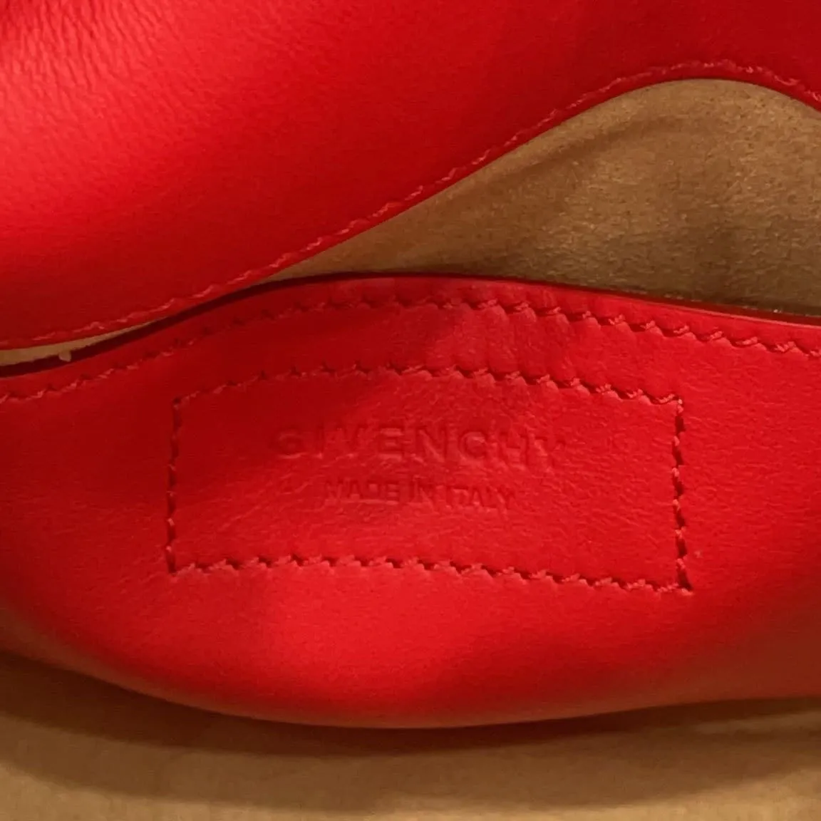 GIVENCHY Infinity Mini Leather Saddle Crossbody Bag Red