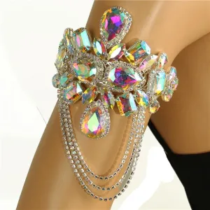 Glass Stones Tear Arm Cuff / Bangle