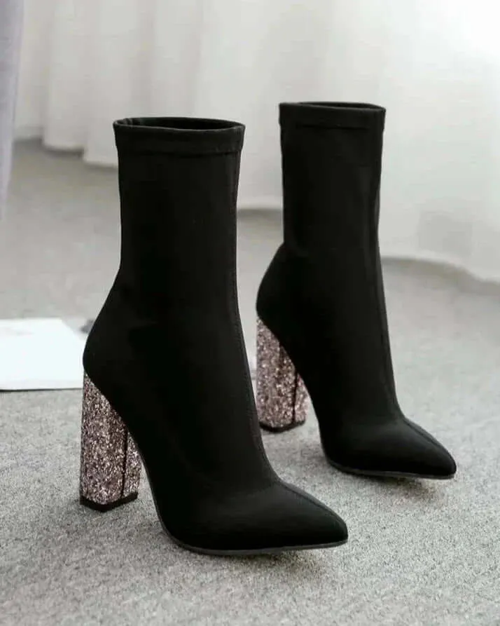 GLOW UP Sparkly Ankle Boots