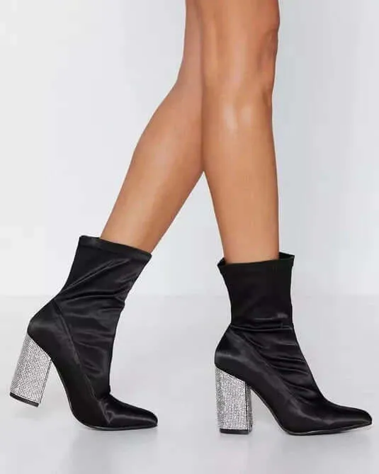 GLOW UP Sparkly Ankle Boots