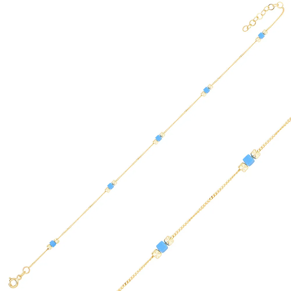 GOLD & TURQUOISE ANKLET