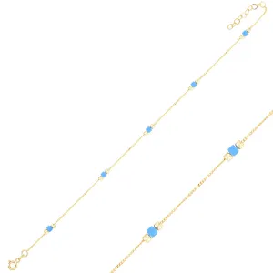 GOLD & TURQUOISE ANKLET