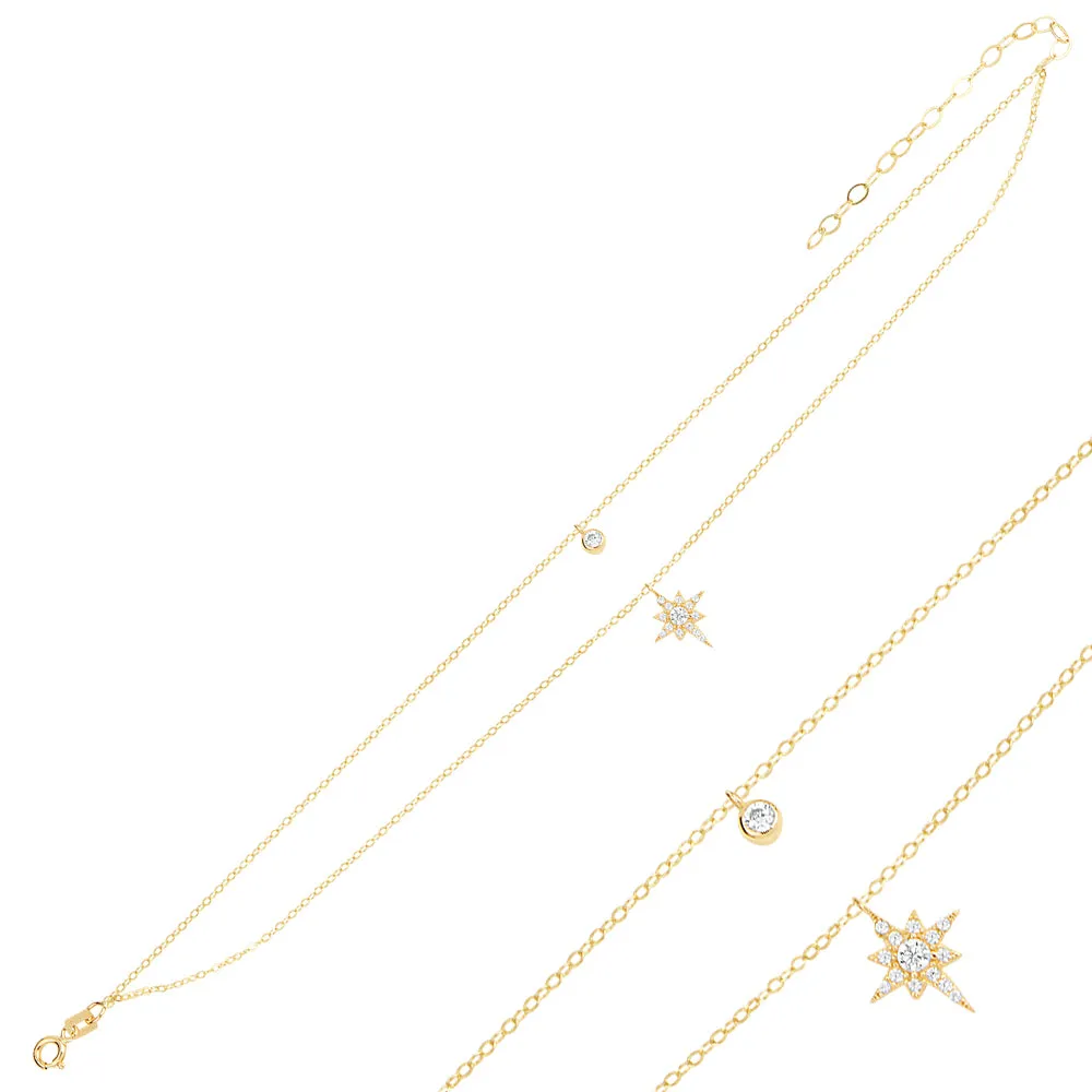 GOLD DOUBLE CHAIN STAR ANKLET