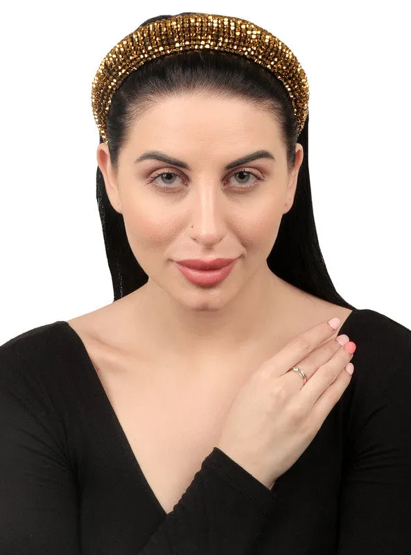 Gold Plastic Crystal Hairband