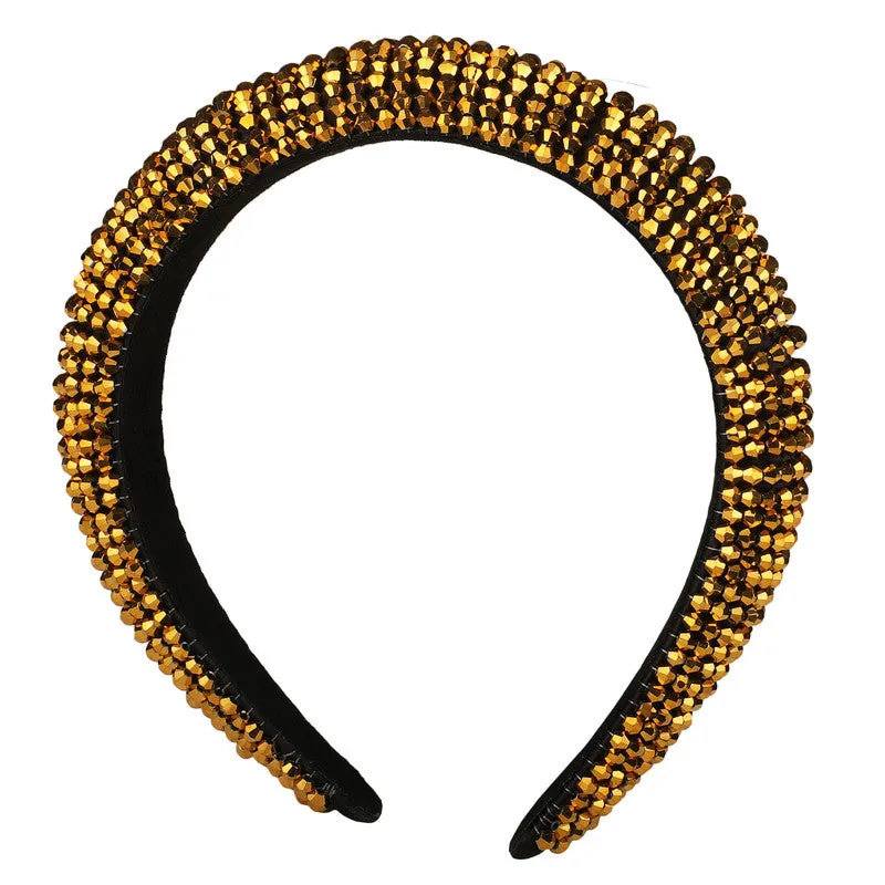 Gold Plastic Crystal Hairband