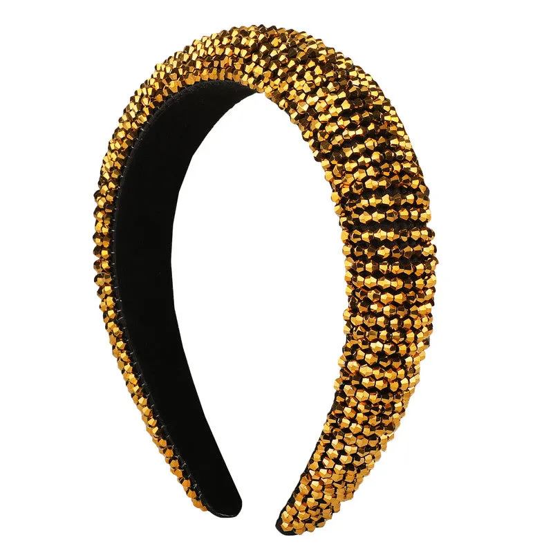 Gold Plastic Crystal Hairband