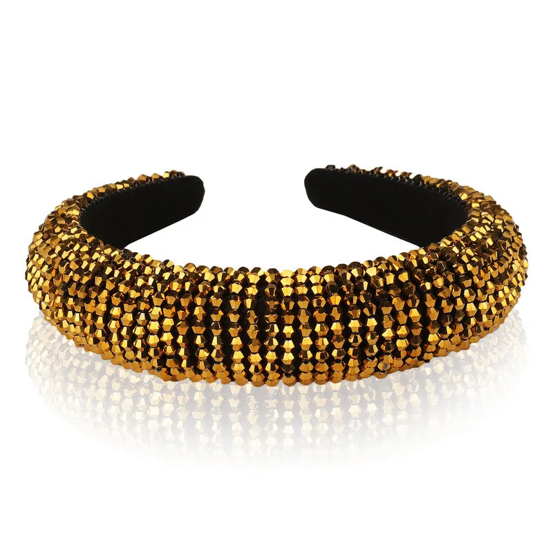 Gold Plastic Crystal Hairband