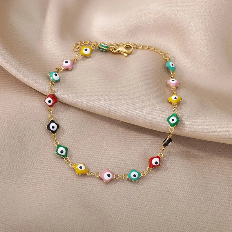 Gold Stainless Steel Pearl Anklet