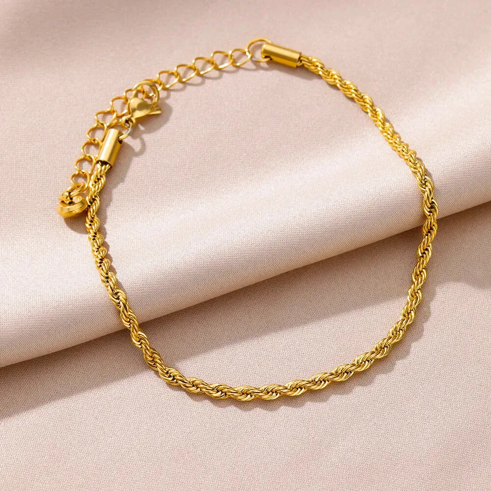 Gold Stainless Steel Pearl Anklet