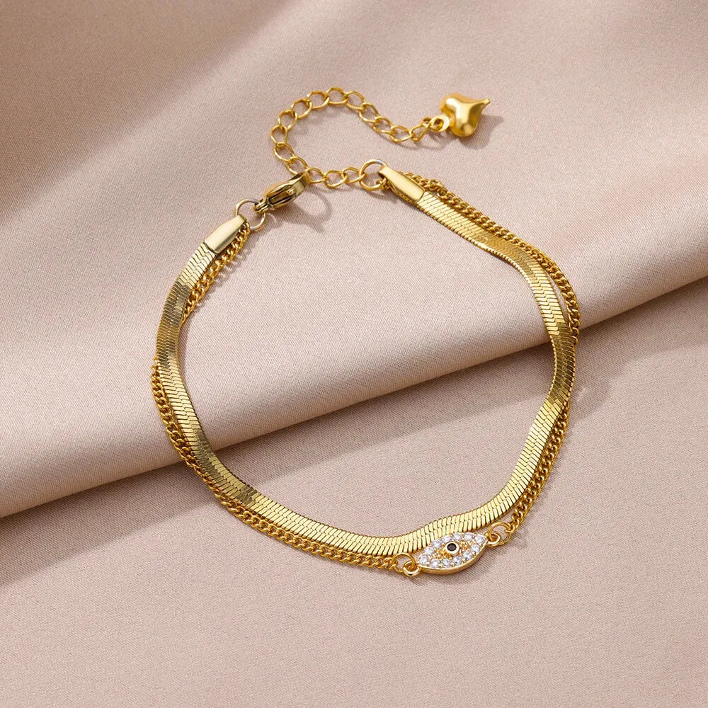Gold Stainless Steel Pearl Anklet