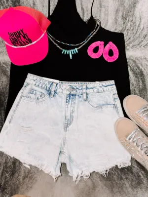 Gracie High Rise Acid Wash Shorts