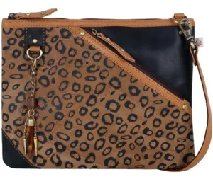 Grayson Wide Cheetah Leather Crossbody