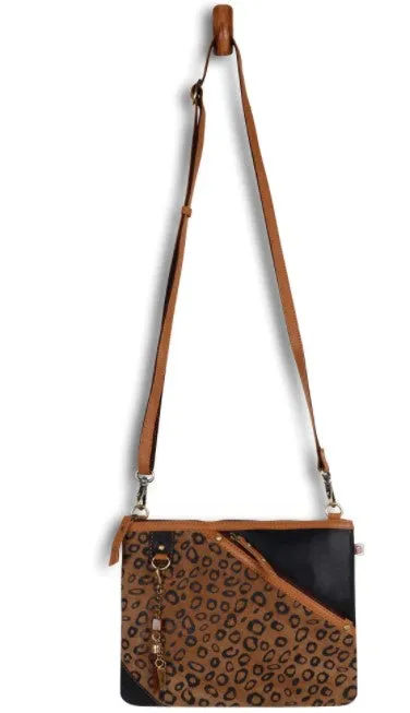 Grayson Wide Cheetah Leather Crossbody