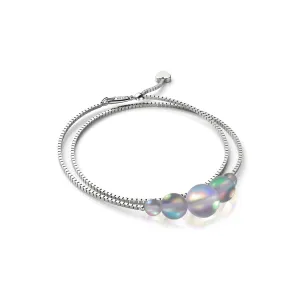 Grey | .925 Sterling Silver | Mermaid Glass Infinity Clasp Anklet