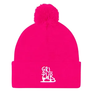 GRL PWR Skater Pom Pom Knit Beanie