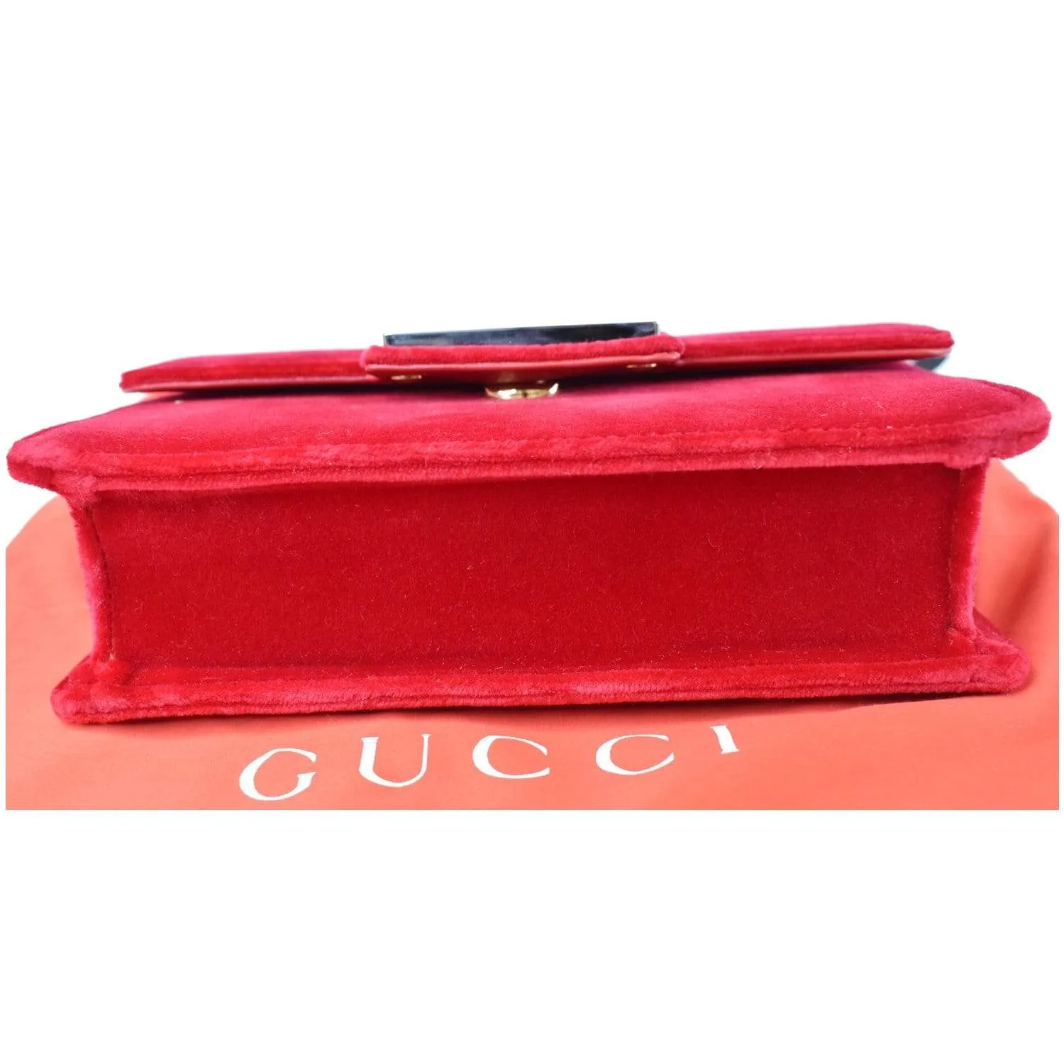 GUCCI Broadway Mini Velvet Crossbody Bag Red 544242 - Final Sale