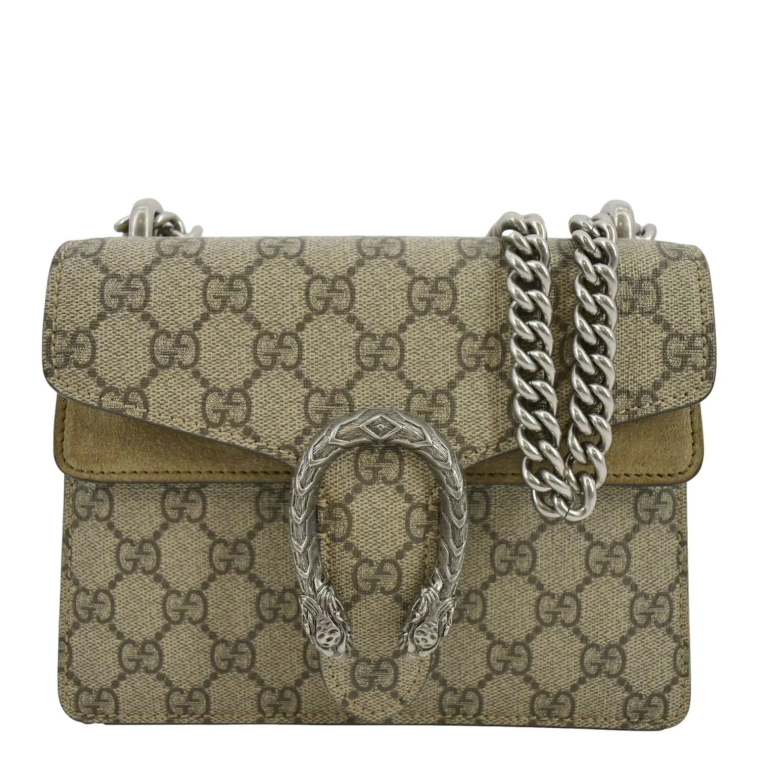 GUCCI Dionysus Mini GG Supreme Canvas Crossbody Bag Beige 421970