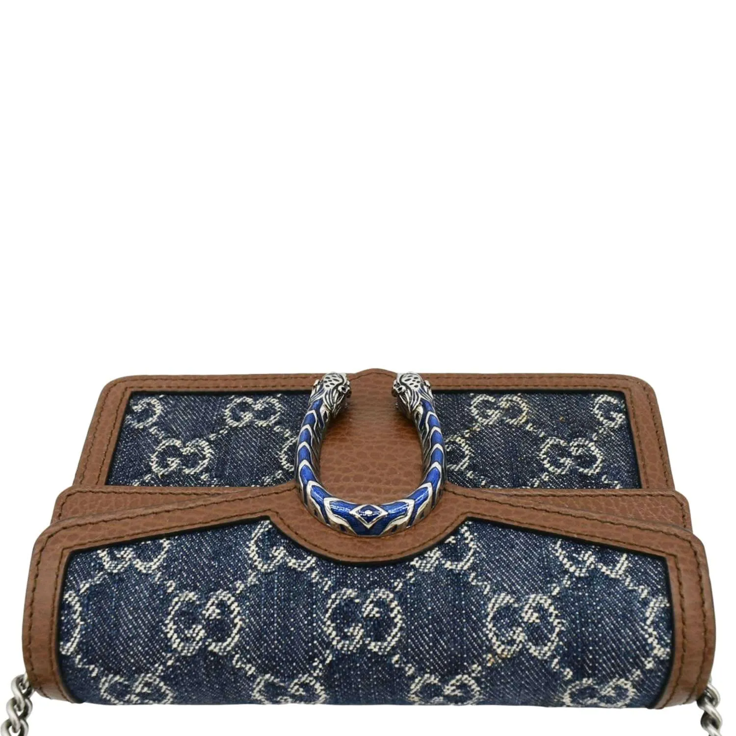 GUCCI Dionysus Super Mini GG Supreme Canvas Crossbody Bag Blue 476432