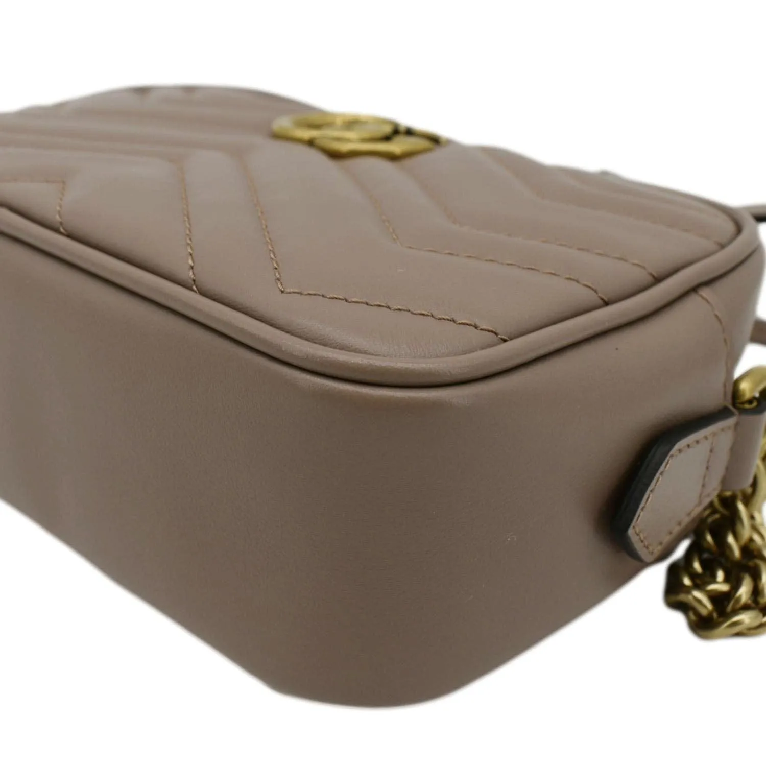 GUCCI GG Marmont Mini Matelasse Leather Crossbody Bag Dusty Pink 448065