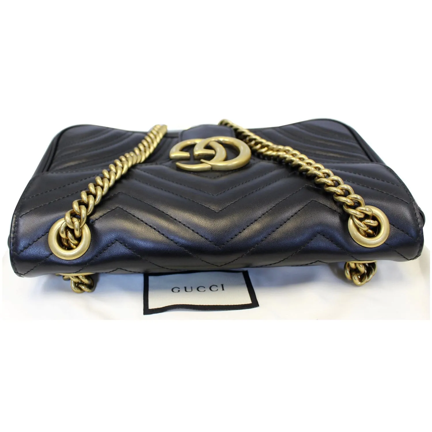 GUCCI GG Marmont Small Matelasse Leather Crossbody Bag Black