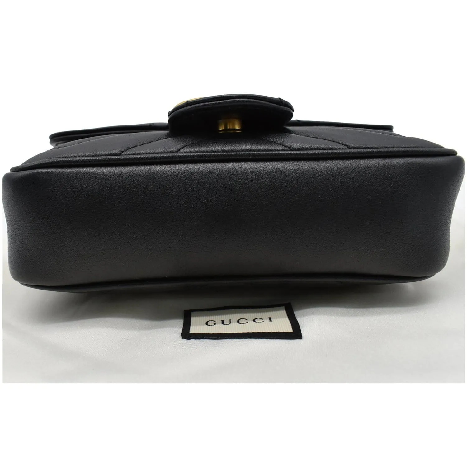GUCCI GG Marmont Super Mini Leather Crossbody Bag Black 476433