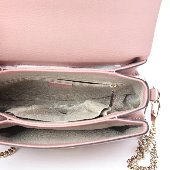 Gucci Large Top Handle Interlocking GG Crossbody in Soft Pink