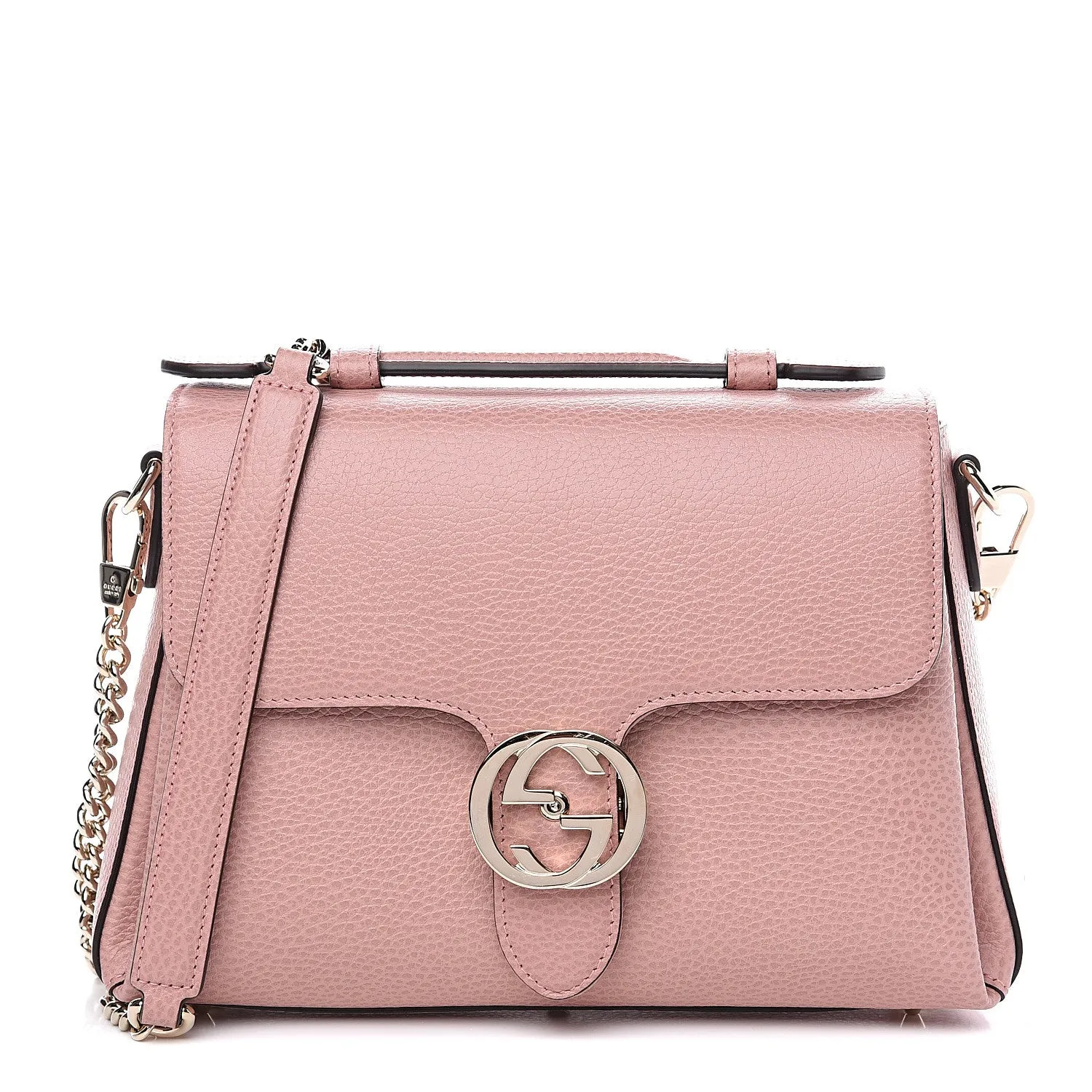 Gucci Large Top Handle Interlocking GG Crossbody in Soft Pink