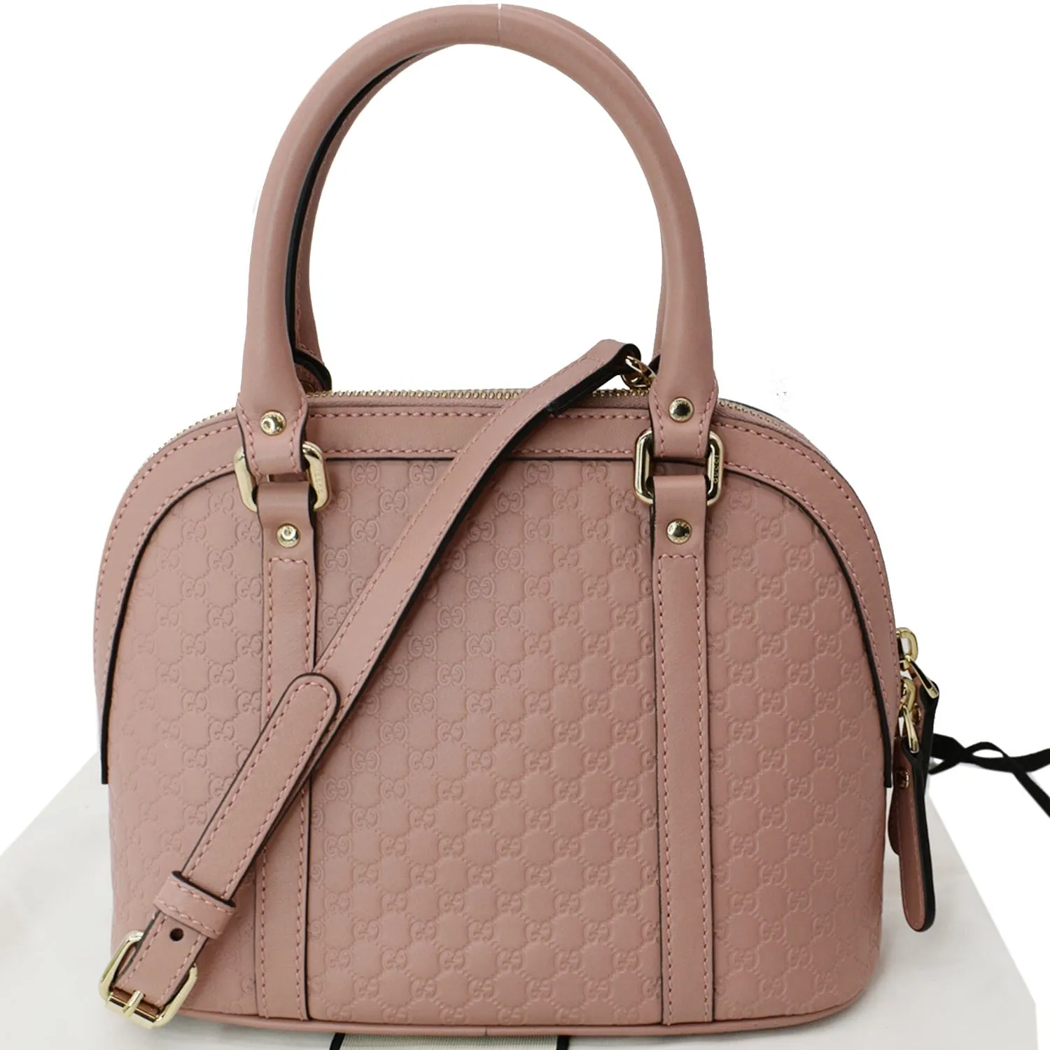 GUCCI Mini Dome Micro Guccissima Leather Shoulder Bag Pink 449654