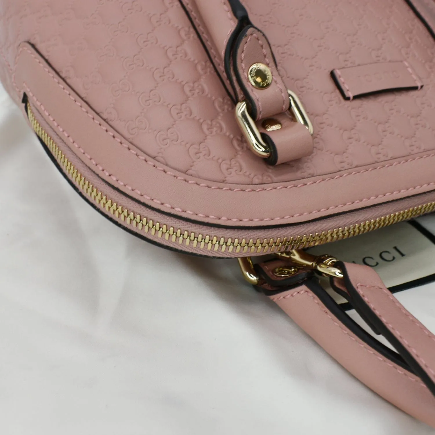 GUCCI Mini Dome Micro Guccissima Leather Shoulder Bag Pink 449654
