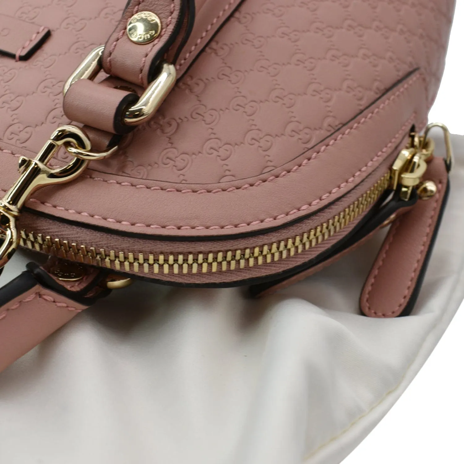 GUCCI Mini Dome Micro Guccissima Leather Shoulder Bag Pink 449654