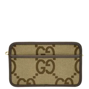 GUCCI Mini Jumbo GG Canvas Crossbody Bag Beige 696075