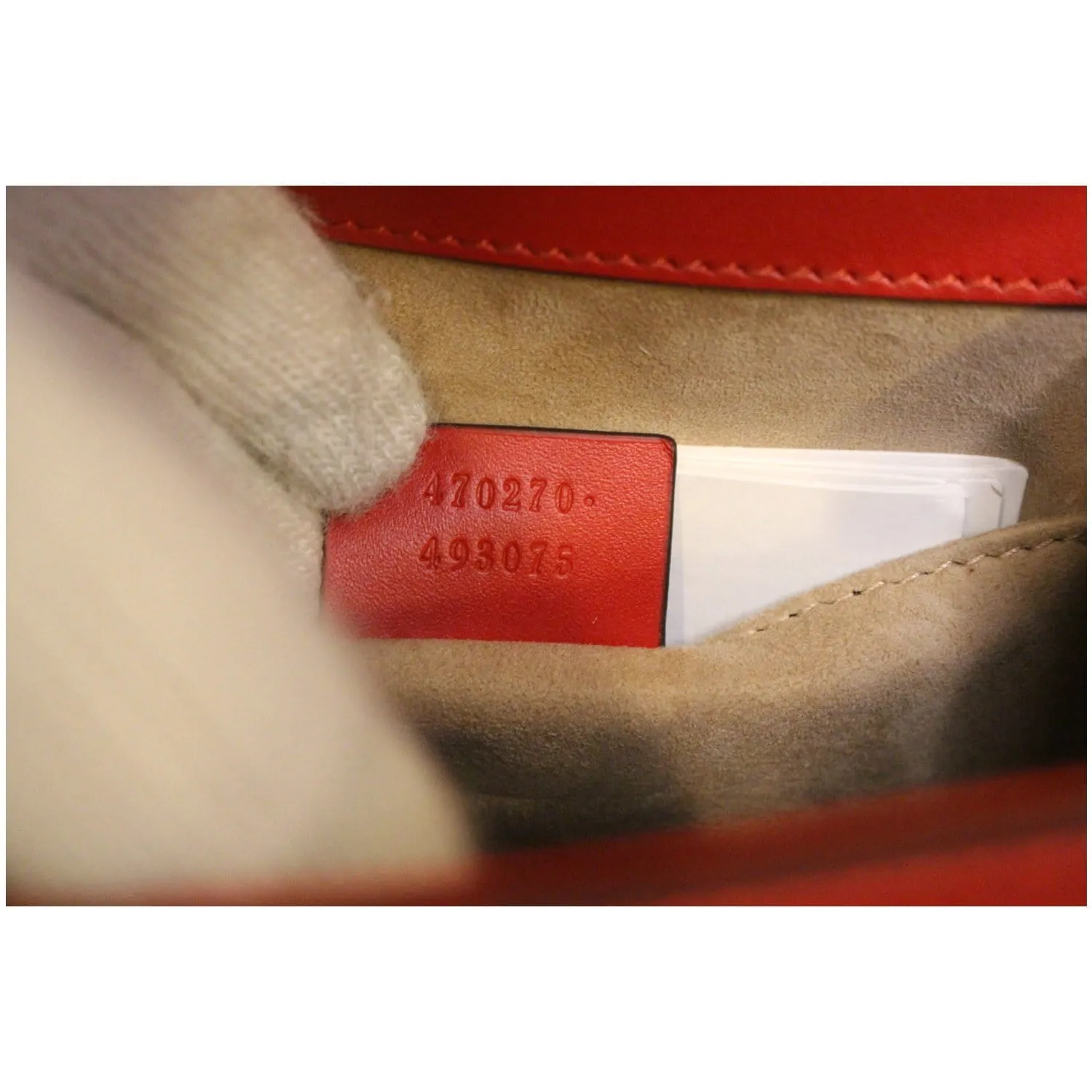 GUCCI Sylvie Mini Leather Crossbody Bag Red 470270
