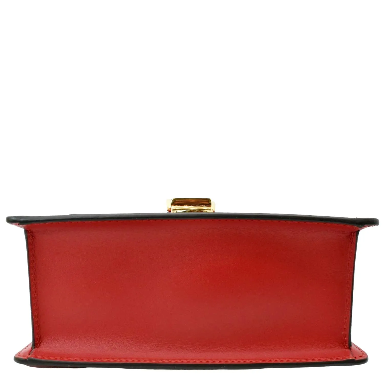 GUCCI Sylvie Mini Leather Top Handle Crossbody Bag Hibiscus Red 470270